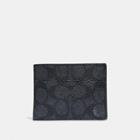 Coach Slim Billfold Wallet In Signature Coated Canvas