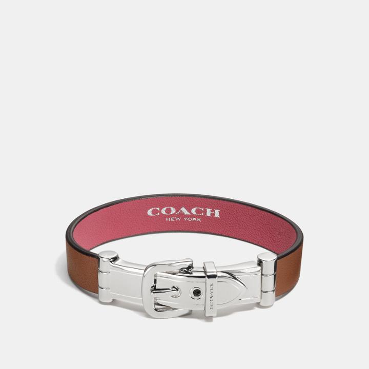 Coach Wide Two Tone Buckle Bracelet