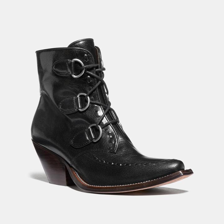 Coach Lace Up Chain Bootie