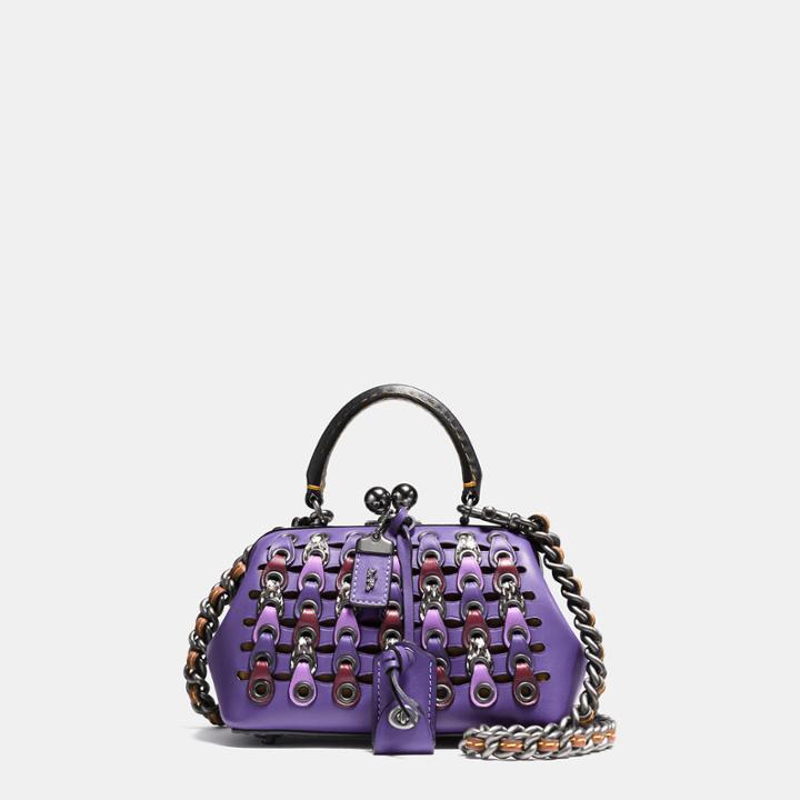 Coach Kisslock Satchel 19 In Glovetanned Leather With Exotic Link
