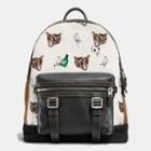 Coach Flag Backpack In Fox And Bunny Print Pebble Leather