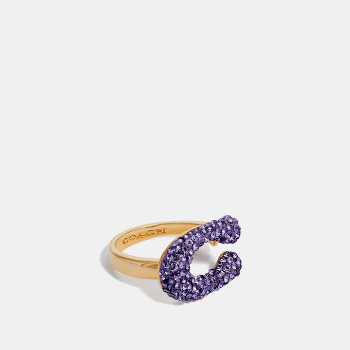 Coach Crystal Signature Ring