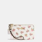 Coach Small Wristlet In Flower Patch Print Coated Canvas