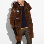 Coach Shearling Mix Duffle Coat