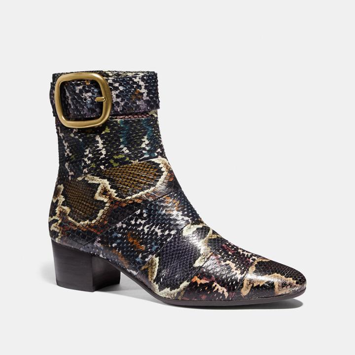 Coach Cassandra Bootie In Snakeskin