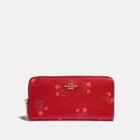 Coach Lunar New Year Accordion Zip Wallet With Floral Bow Print