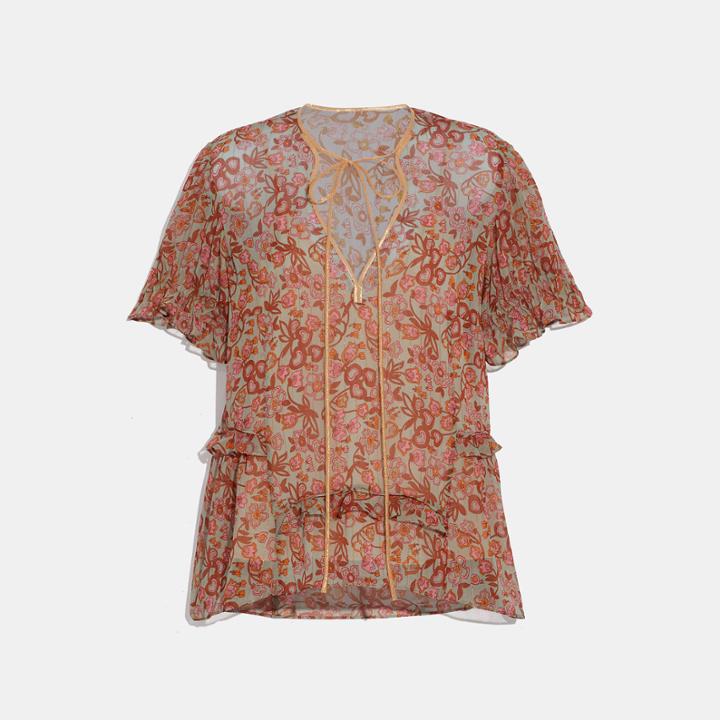 Coach Retro Floral Print Top