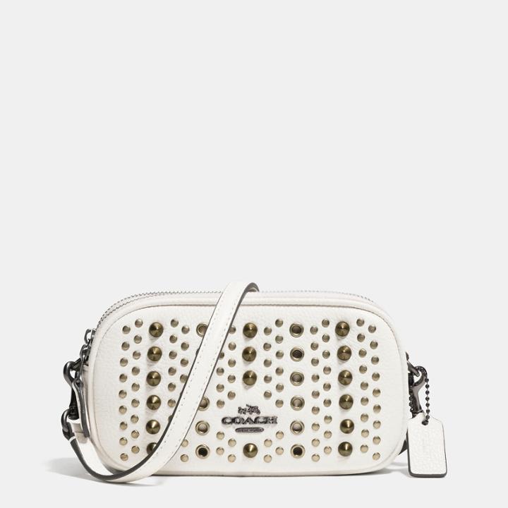 Coach Crossbody Pouch With All Over Studs And Grommets