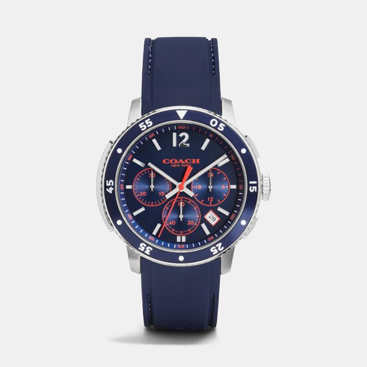 Coach Bleecker Sport Stainless Steel Chrono Rubber Strap Watch