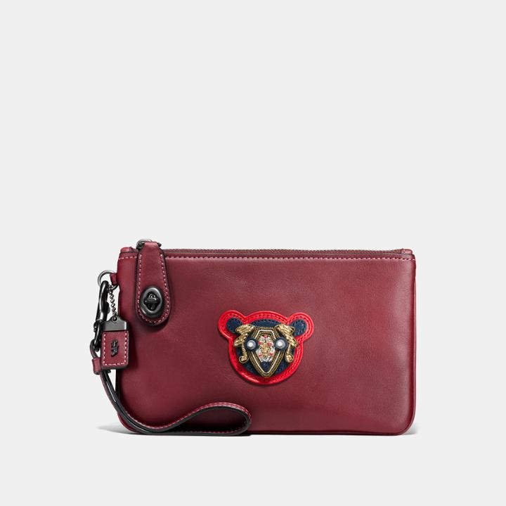 Coach Turnlock Wristlet 21 With Varsity Patches