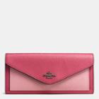Coach Soft Wallet In Colorblock Crossgrain Leather