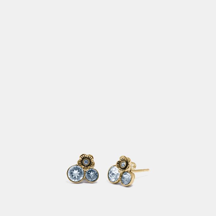 Coach Tea Rose Cluster Stud Earrings