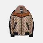 Coach Horse And Carriage Print Jacket With Removable Shearling Collar
