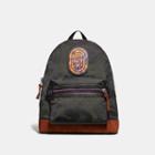 Coach Academy Backpack With Wild Beast Print And Kaffe Fassett Patch