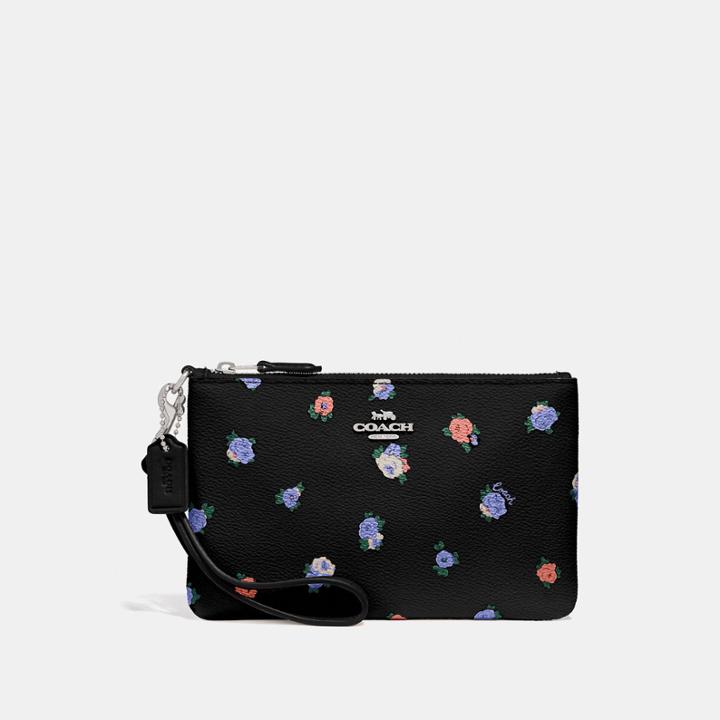 Coach Small Wristlet With Vintage Rosebud Print