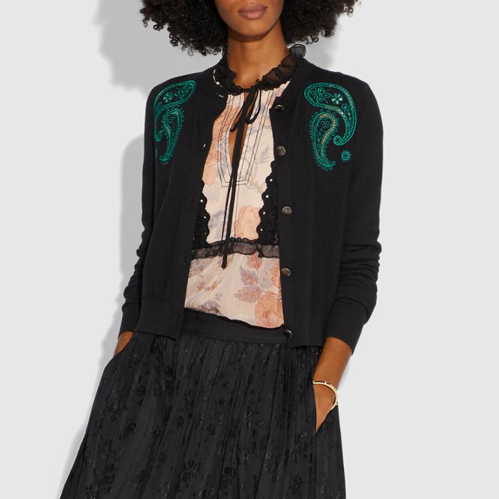 Coach Bandana Crew Neck Cardigan