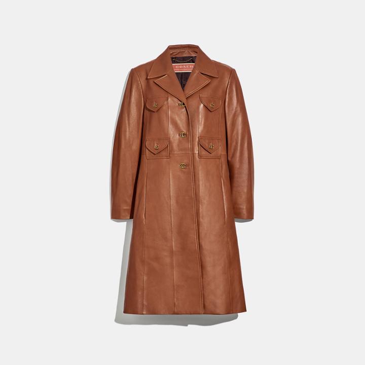 Coach Leather Coat