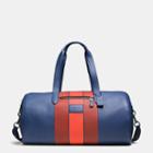 Coach Metropolitan Soft Gym Bag In Polished Pebble Leather With Varsity Stripe