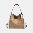 Coach Edie Shoulder Bag 31 In Signature Canvas With Border Rivets