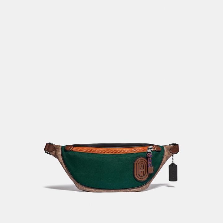 Coach Rivington Belt Bag In Signature Canvas With Patch
