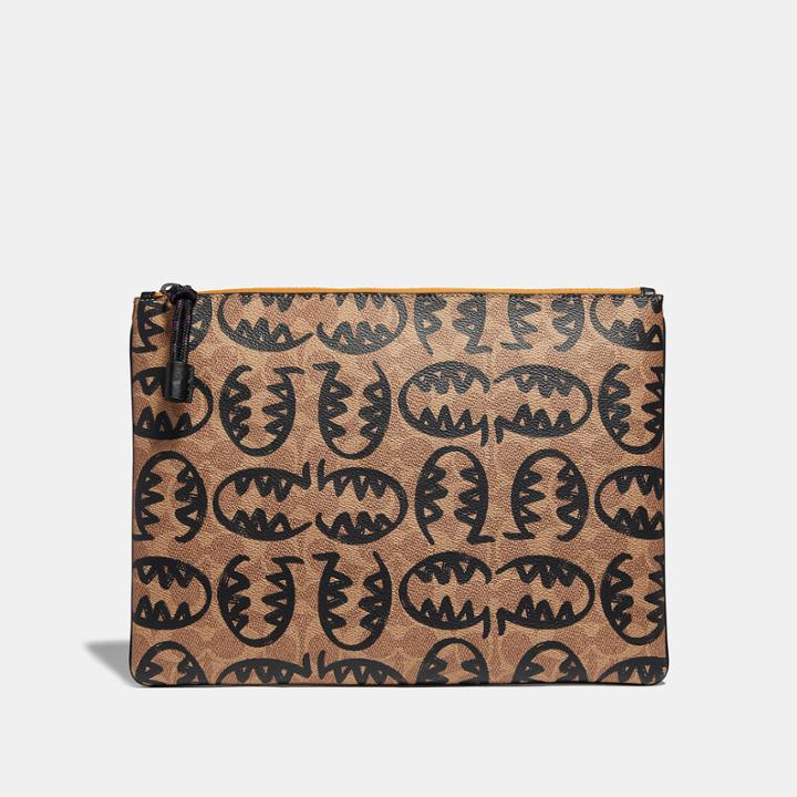 Coach Pouch 30 In Signature Canvas With Rexy By Guang Yu