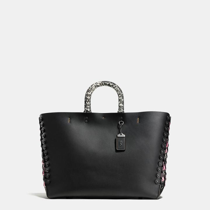 Coach Rogue Tote In Exotic Link Leather