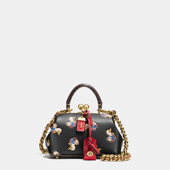 Coach Kisslock Satchel 19 In Glovetanned Leather With Colorblock Duck Print