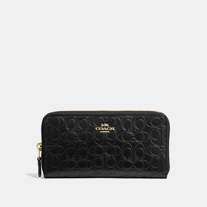 Coach Accordion Zip Wallet In Signature Leather