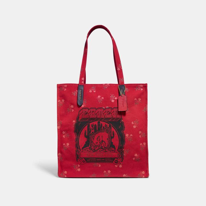 Coach Lunar New Year Tote With Pig Motif