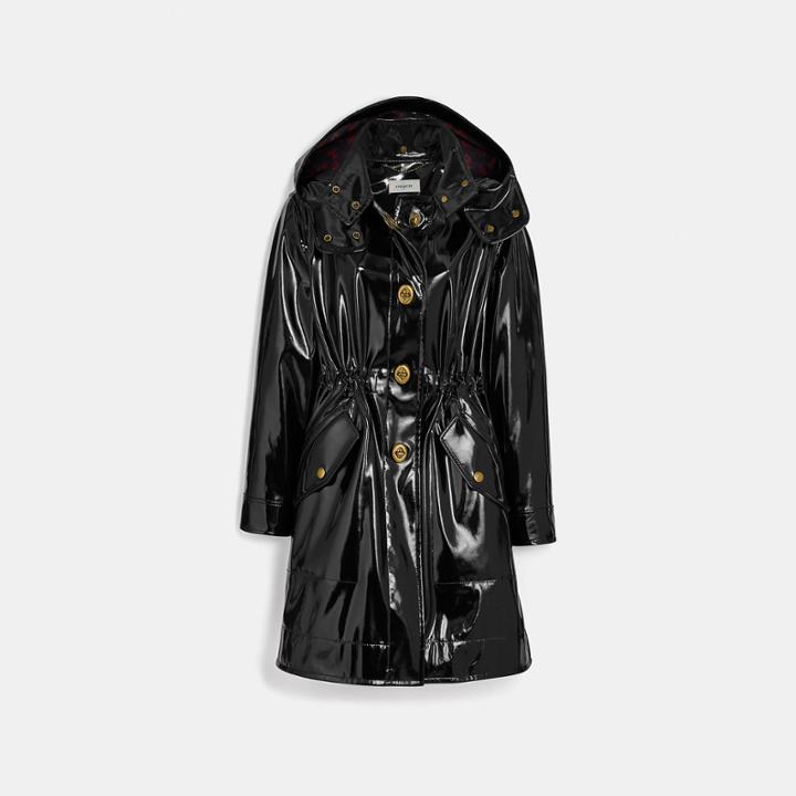 Coach Raincoat With Horse And Carriage Print Lining