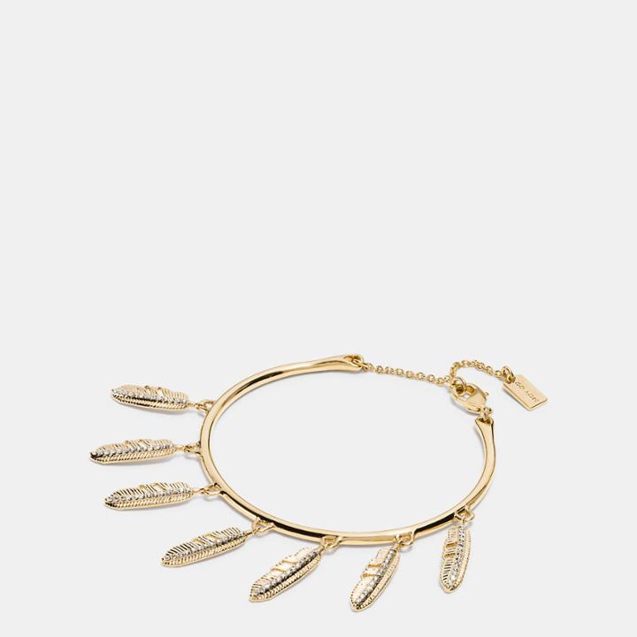 Coach Pave Multi Feather Bracelet