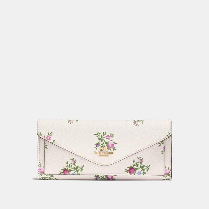 Coach Soft Wallet With Cross Stitch Floral Print