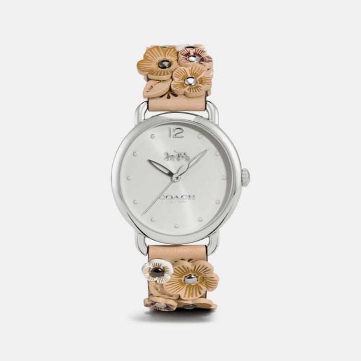 Coach Delancey Watch With Floral Applique