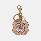 Coach Leather Sequin Applique Tea Rose Bag Charm