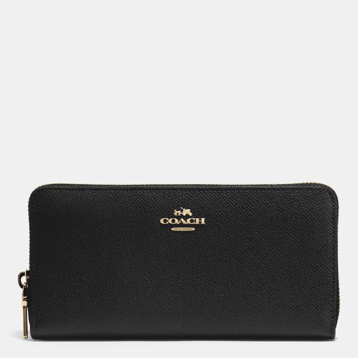 Coach Accordion Zip Wallet In Crossgrain Leather