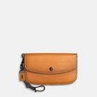 Coach Colorblock Snake Handle Clutch In Glovetanned Leather