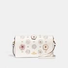Coach Foldover Crossbody Clutch With Cut Out Tea Rose