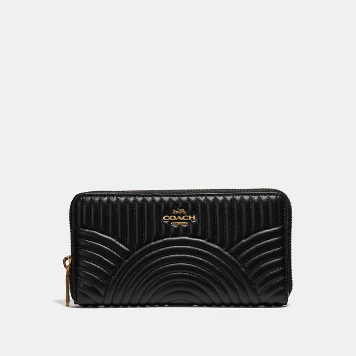 Coach Accordion Zip Wallet With Deco Quilting