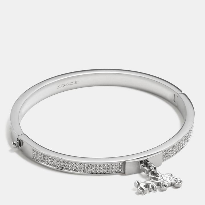 Coach Pave Horse And Carriage Hinged Bangle