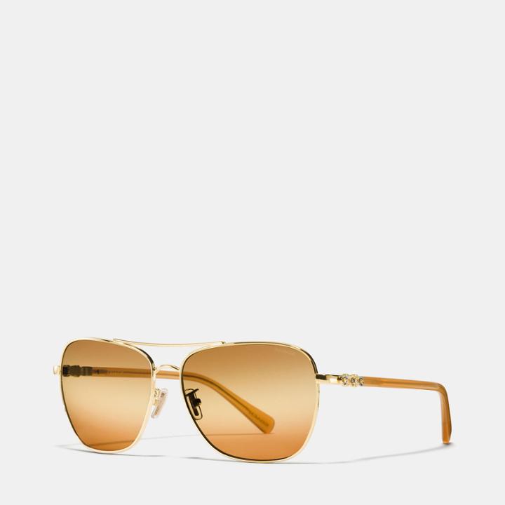 Coach Daisy Rivet Square Pilot Sunglasses