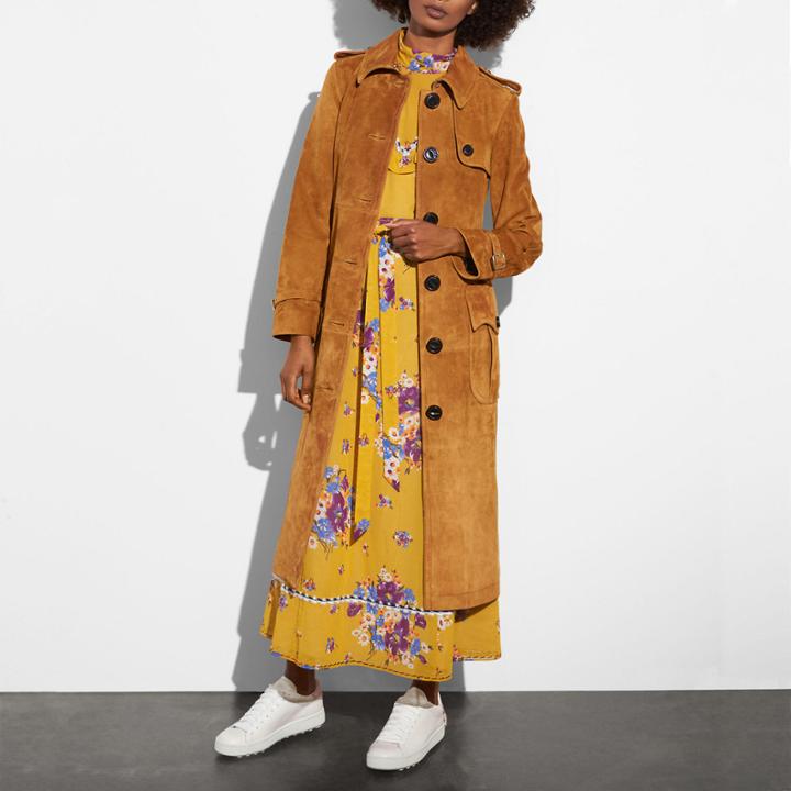 Coach Suede Trench Coat