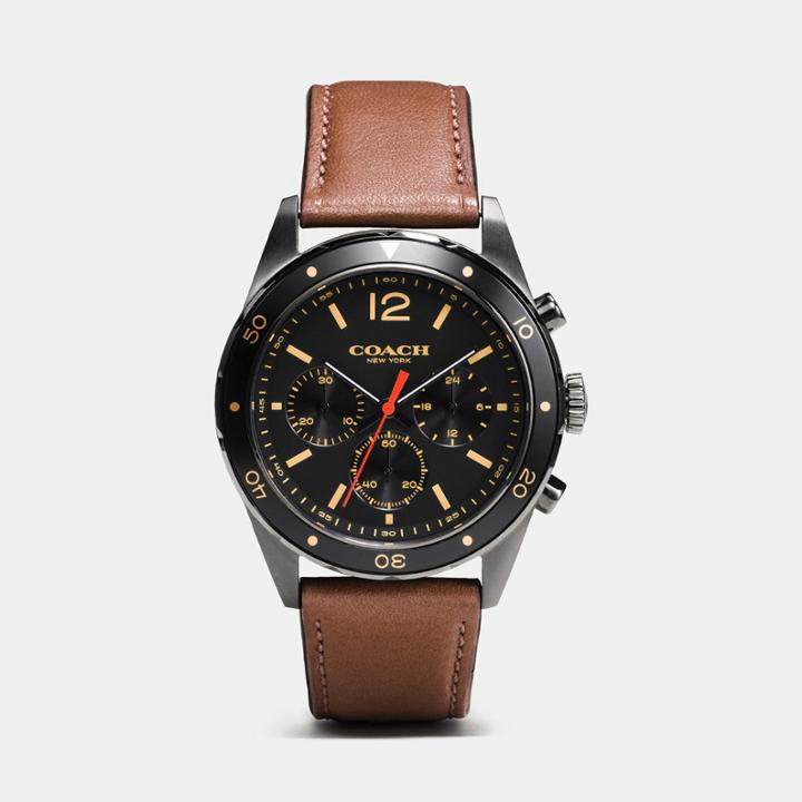 Coach Sullivan Sport Ionized Plated Chrono Strap Watch