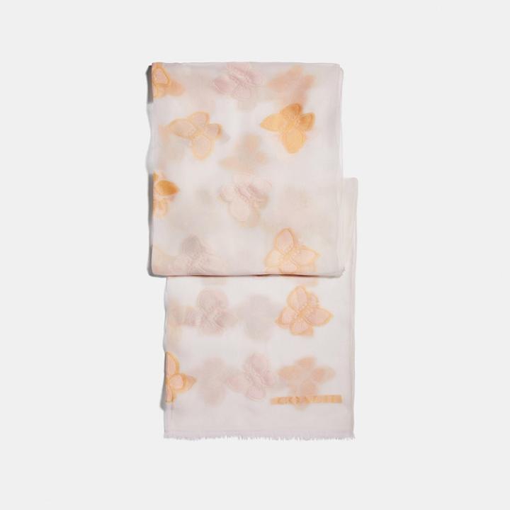 Coach Butterfly Print Silk Oblong Scarf