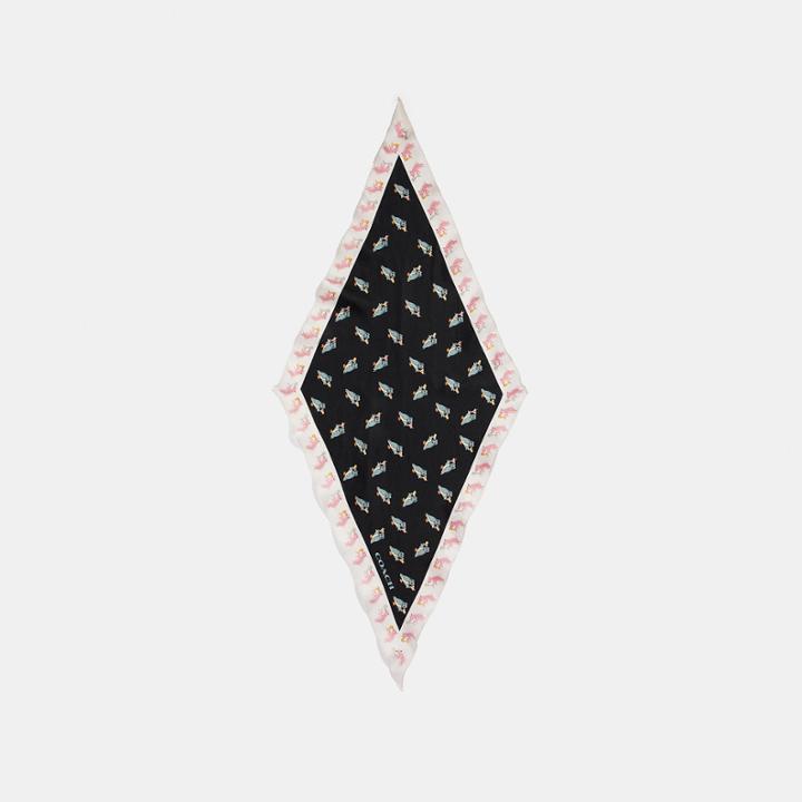 Coach Party Owl Silk Diamond Scarf