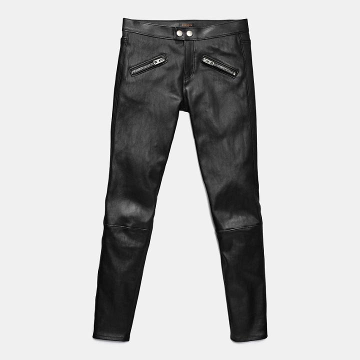 Coach Zip Pocket Leather Pant
