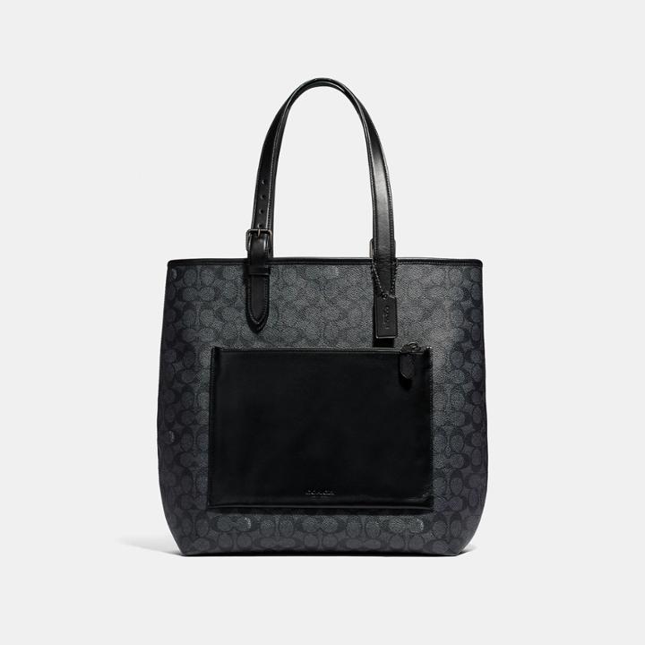 Coach Metropolitan Soft Tote In Signature Canvas