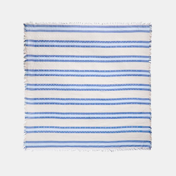 Coach Striped Signature Jacquard Oversized Square Scarf