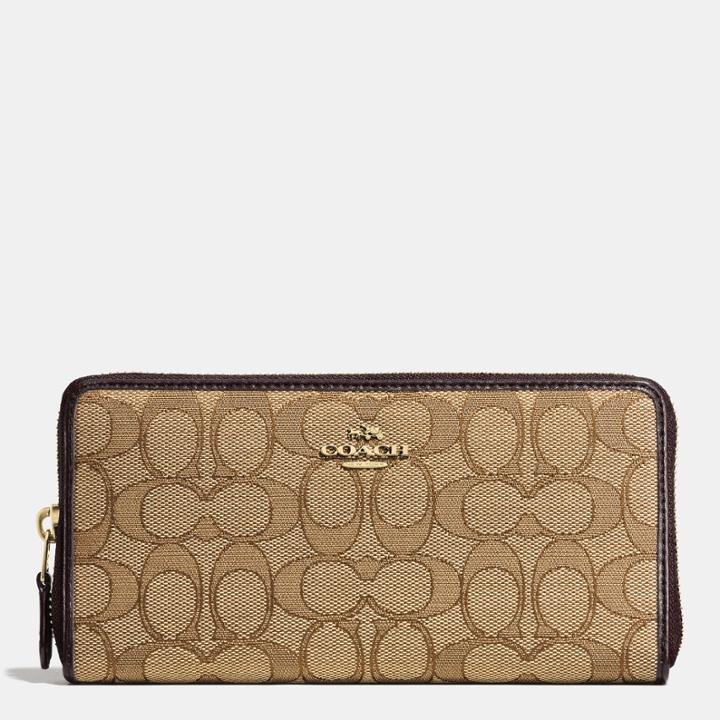 Coach Accordion Zip Wallet In Signature Canvas