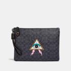 Coach Viper Room Turnlock Pouch In Signature Canvas