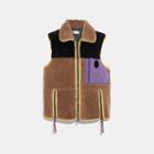 Coach Colorblocked Shearling Vest